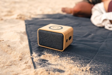 Logotrade promotional item picture of: RCS Rplastic 3W speaker with bamboo 5W wireless